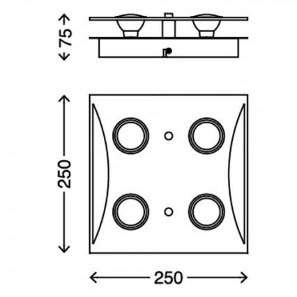 Briloner 3572-048 - LED-kattovalaisin FLASH 4xGU10/3W/230V