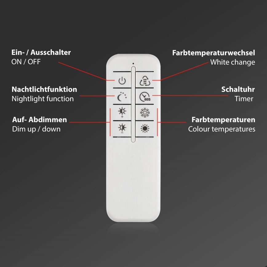 Briloner 3640017 - LED himmennettävä kattovalaisin FRAME LED/25W/230V 2700-6500K + kaukosäädin