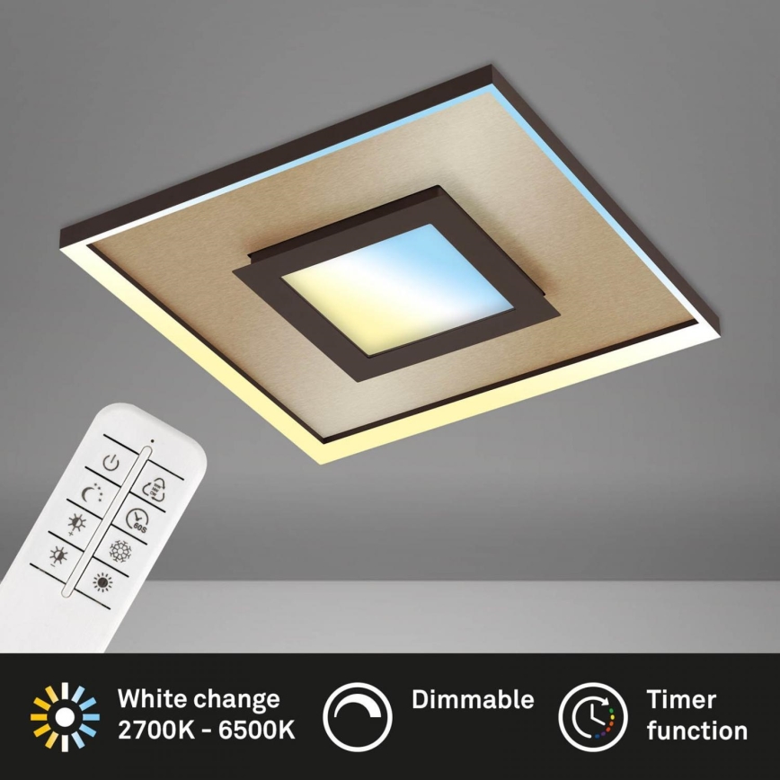 Briloner 3641-017 - Himmennettävä LED-kattovalaisin FRAME LED/30W/230V 2700-6500K kulta + kauko-ohjaus