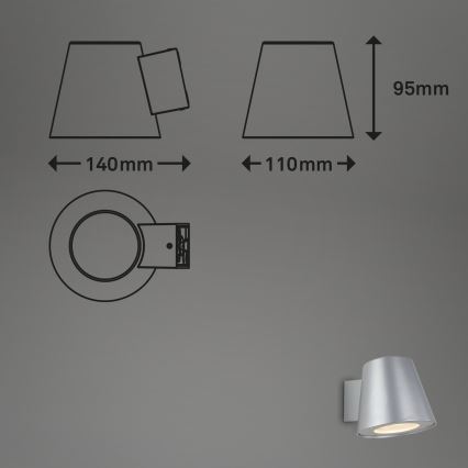 Briloner 3645-014 - LED-ulkoseinävalaisin NEAPEL 1xGU10/4,9W/230V IP44