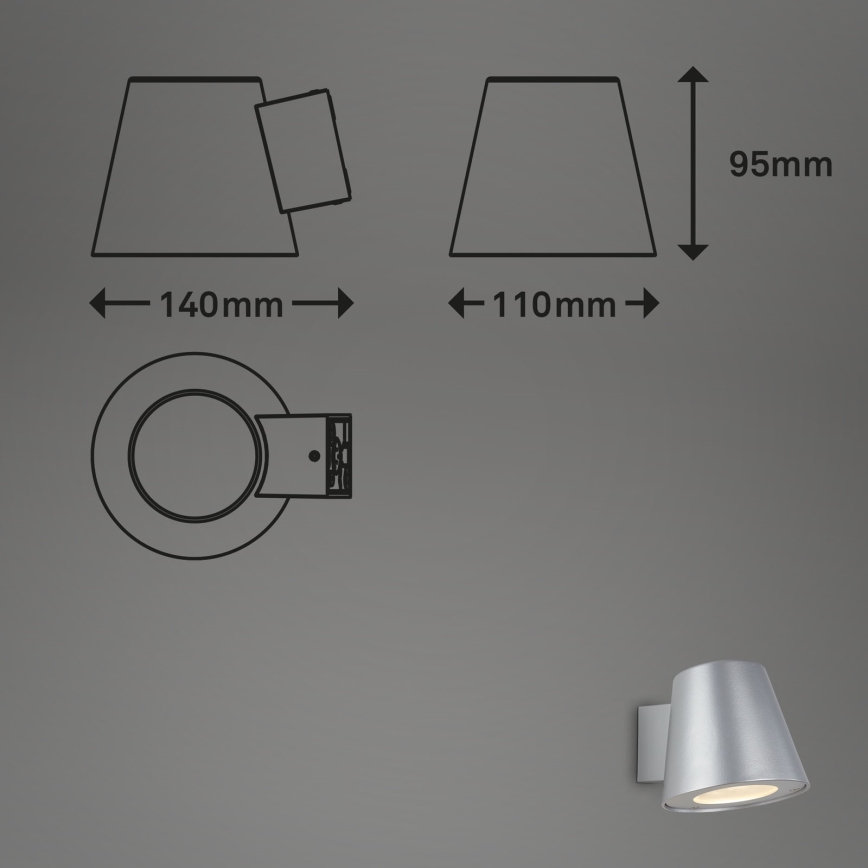 Briloner 3645-014 - LED-ulkoseinävalaisin NEAPEL 1xGU10/4,9W/230V IP44