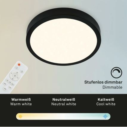Briloner 3701-015 - LED himmennettävä kattovalaisin RUNA LED/18W/230V 2700-6500K + kaukosäädin