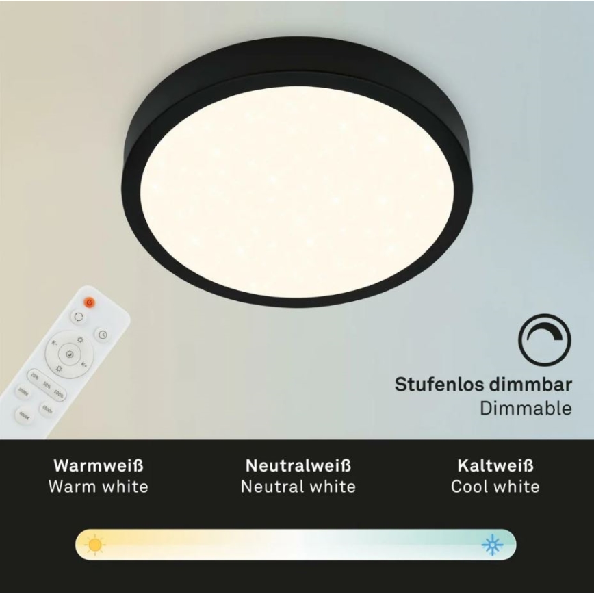 Briloner 3701-015 - LED himmennettävä kattovalaisin RUNA LED/18W/230V 2700-6500K + kaukosäädin