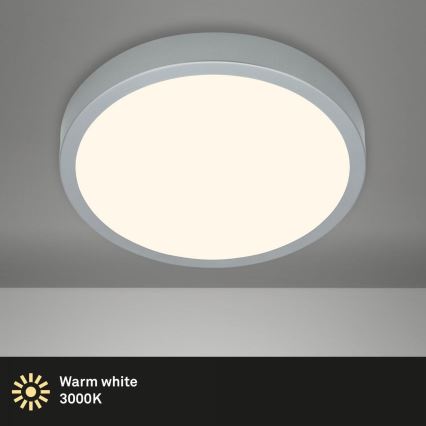 Briloner 3703-014 - LED-kattovalaisin RUNA LED/24W/230V 3000K halkaisija 38 cm hopea