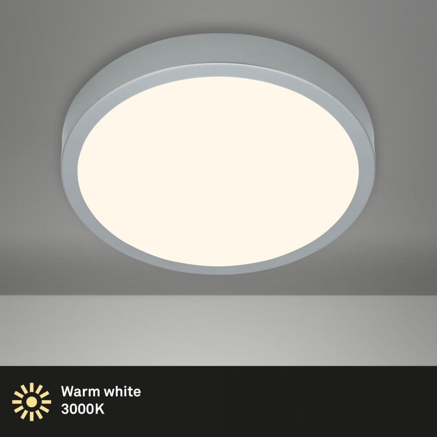 Briloner 3703-014 - LED-kattovalaisin RUNA LED/24W/230V 3000K halkaisija 38 cm hopea