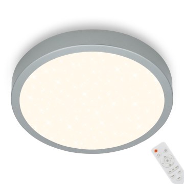 Briloner 3704-014-Himmennettävä LED-kattovalaisin RUNA LED/22W/230V 2700-6500K hopea + kauko-ohjaus