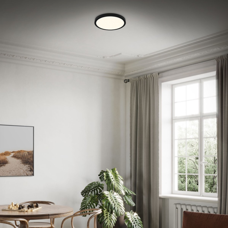 Briloner 3704-015 - Himmennettävä LED-kattovalaisin RUNA LED/22W/230V 2700-6500K musta + kauko-ohjaus