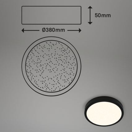 Briloner 3704-015 - Himmennettävä LED-kattovalaisin RUNA LED/22W/230V 2700-6500K musta + kauko-ohjaus