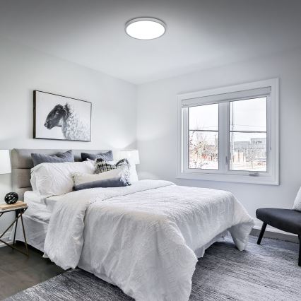 Briloner 3709-014 - LED RGBW Himmennettävä kattovalo LED/22W/230V 4000K halkaisija 38 cm hopea + kauko-ohjaus