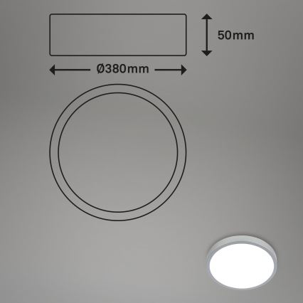 Briloner 3709-014 - LED RGBW Himmennettävä kattovalo LED/22W/230V 4000K halkaisija 38 cm hopea + kauko-ohjaus