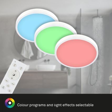 Briloner 3709-016 - LED RGBW Himmennettävä kattovalo LED/22W/230V 4000K halkaisija 38 cm valkoinen + kauko-ohjaus