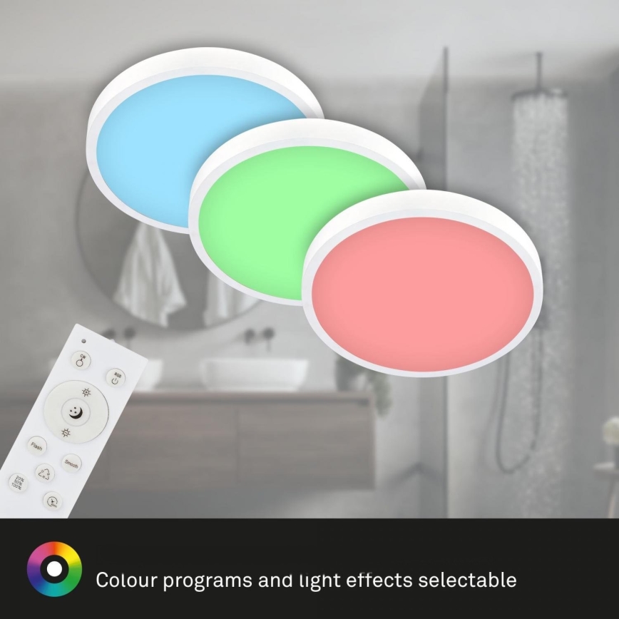 Briloner 3709-016 - LED RGBW Himmennettävä kattovalo LED/22W/230V 4000K halkaisija 38 cm valkoinen + kauko-ohjaus