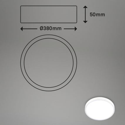 Briloner 3709-016 - LED RGBW Himmennettävä kattovalo LED/22W/230V 4000K halkaisija 38 cm valkoinen + kauko-ohjaus