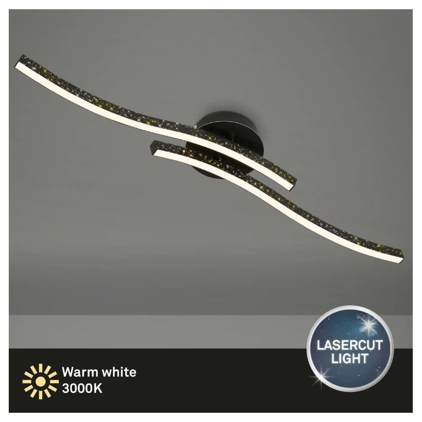 Briloner 3718-025 - Kiinteä LED-kattokruunu REY 2xLED/6W/230V musta