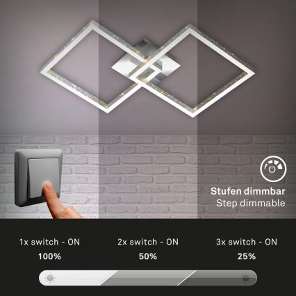 Briloner 3751-019 - Himmennettävä LED-kattovalaisin FRAME LED/20W/230V kiiltävä kromi
