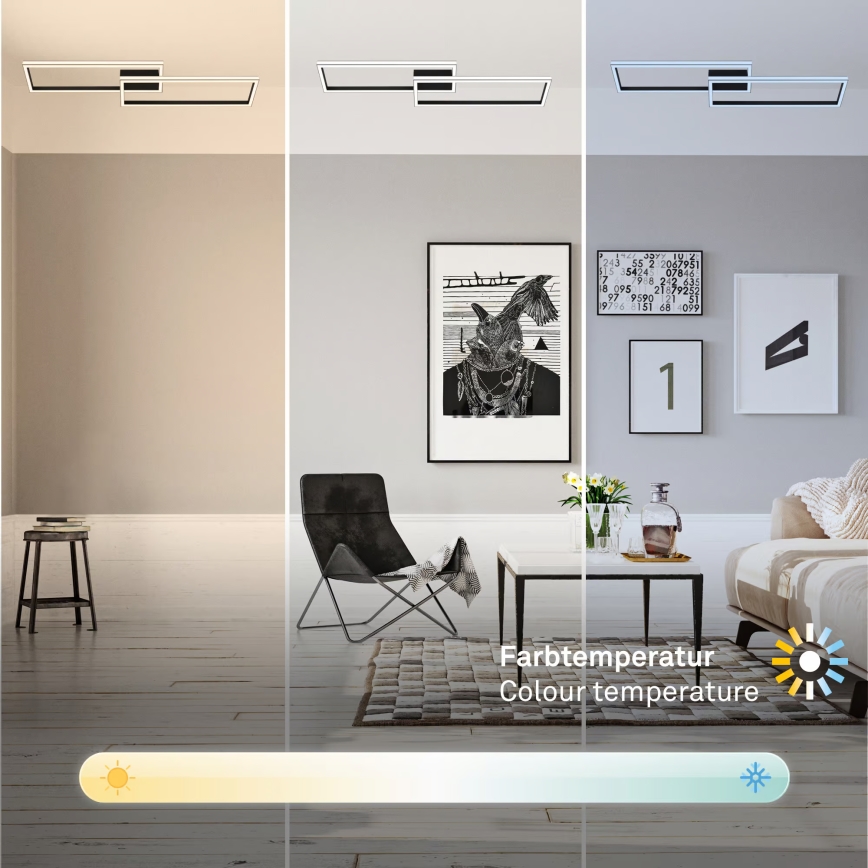 Briloner 3761015 - himmennettävä LED-kattovalaisin LED/45W/230V 2700-6500K musta + kaukosäädin