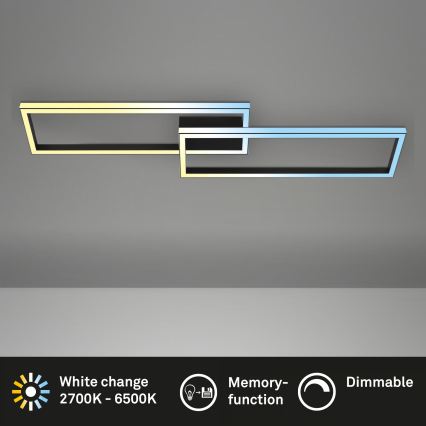 Briloner 3761015 - himmennettävä LED-kattovalaisin LED/45W/230V 2700-6500K musta + kaukosäädin