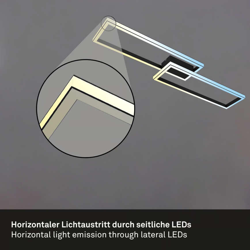 Briloner 3761015 - himmennettävä LED-kattovalaisin LED/45W/230V 2700-6500K musta + kaukosäädin