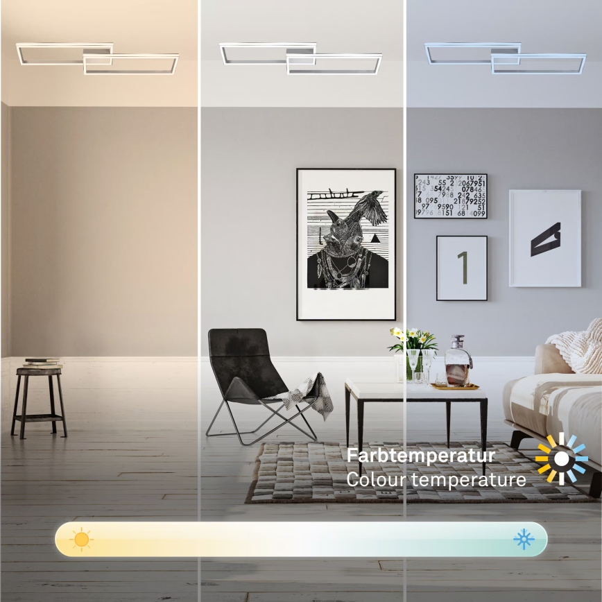 Briloner 3761019 - LED himmennettävä kattovalaisin LED/45W/230V 2700-6500K mattakromi + kaukosäädin