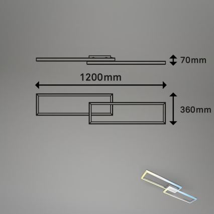 Briloner 3761019 - LED himmennettävä kattovalaisin LED/45W/230V 2700-6500K mattakromi + kaukosäädin