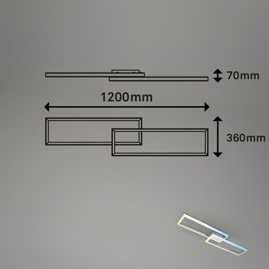 Briloner 3761019 - LED himmennettävä kattovalaisin LED/45W/230V 2700-6500K mattakromi + kaukosäädin