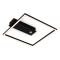 Briloner 3770-015 - LED-kattovalaisin liike- ja hämärätunnistimella FRAME LED/14W/230V 3000K 30x32 cm musta