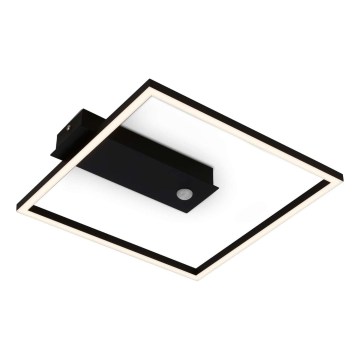 Briloner 3770-015 - LED-kattovalaisin liike- ja hämärätunnistimella FRAME LED/14W/230V 3000K 30x32 cm musta