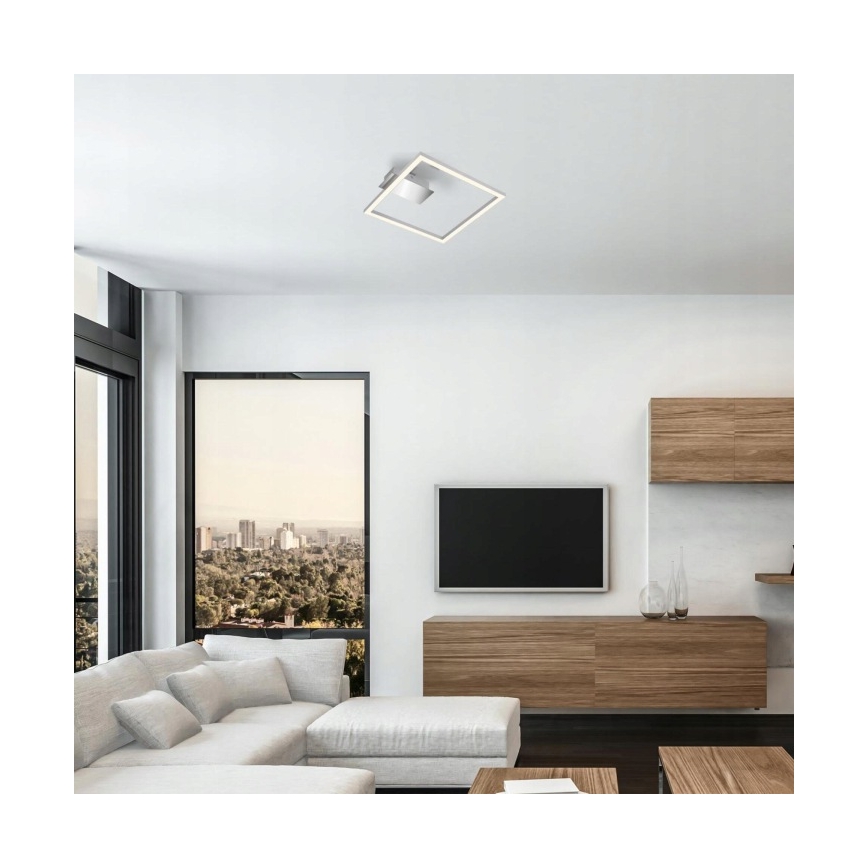 Briloner 3780-014 - LED-kattovalaisin FRAME LED/14W/230V 26,5x25 cm mattakromi
