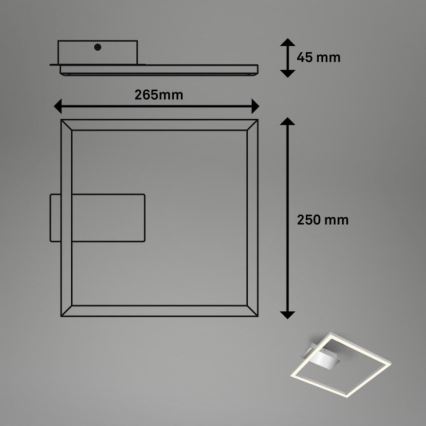 Briloner 3780-014 - LED-kattovalaisin FRAME LED/14W/230V 26,5x25 cm mattakromi