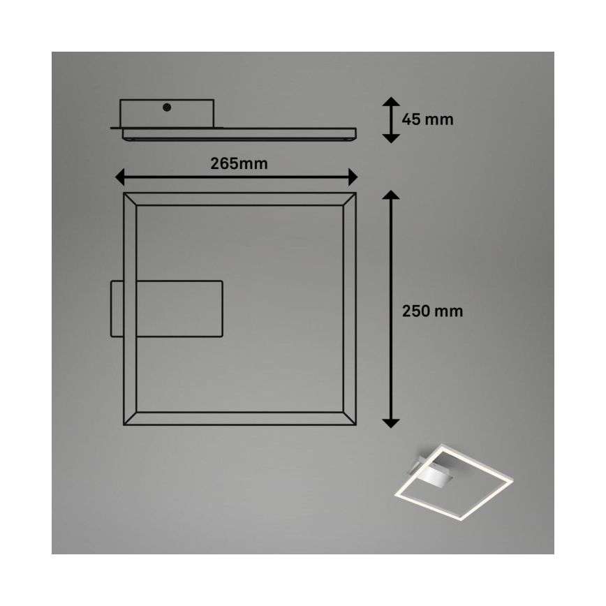 Briloner 3780-014 - LED-kattovalaisin FRAME LED/14W/230V 26,5x25 cm mattakromi