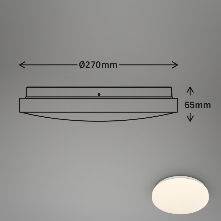 Briloner 3827-016 - LED-kylpyhuoneen kattovalaisin anturilla WALK LED/13W/230V IP54 halkaisija 27 cm valkoinen