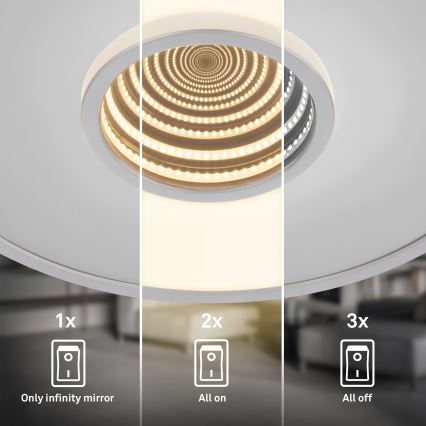 Briloner 3847014 - TORO LED -kattovalaisin, 18 W/230 V, Ø 42 cm, mattakromi