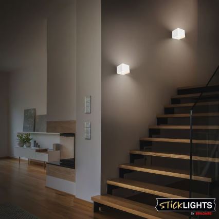 Briloner 3879016 - ladattava LED-seinävalaisin anturilla BORRA LED/1,5W/5V 3600 mAh valkoinen