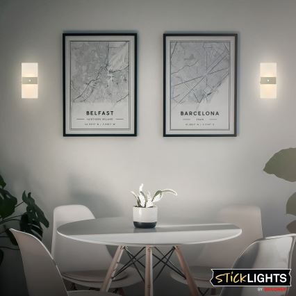 Briloner 3888012 - AURA LED-ladattava seinävalaisin liiketunnistimella ja hämäräkytkimellä LED/2,5W/5V 1800 mAh mattakromi