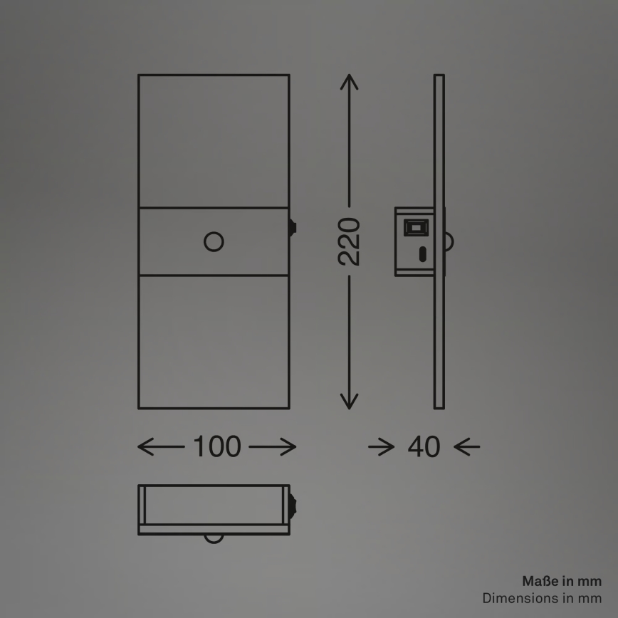 Briloner 3888012 - AURA LED-ladattava seinävalaisin liiketunnistimella ja hämäräkytkimellä LED/2,5W/5V 1800 mAh mattakromi