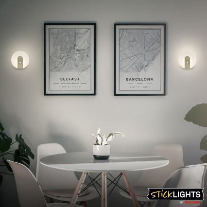 Briloner 3889012 - ladattava LED-seinävalaisin liiketunnistimella ja hämäräkytkimellä TARO LED/2,5W/5V 1800 mAh mattakromi