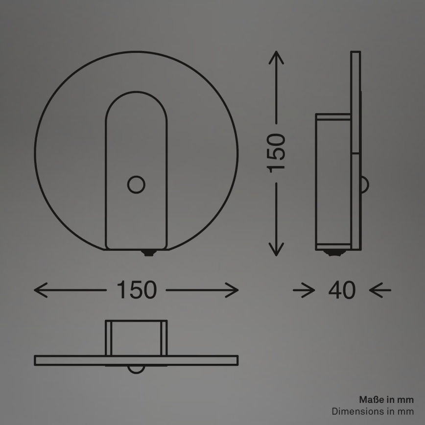 Briloner 3889015 - LED-ladattava seinävalaisin liiketunnistimella ja hämäräkytkimellä TARO LED/2,5W/5V 1800 mAh musta