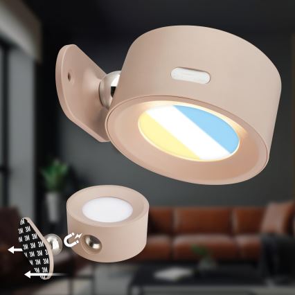 Briloner 3896011 - LED himmennettävä ladattava seinävalaisin TARI LED/1,6W/5V 1500 mAh beige