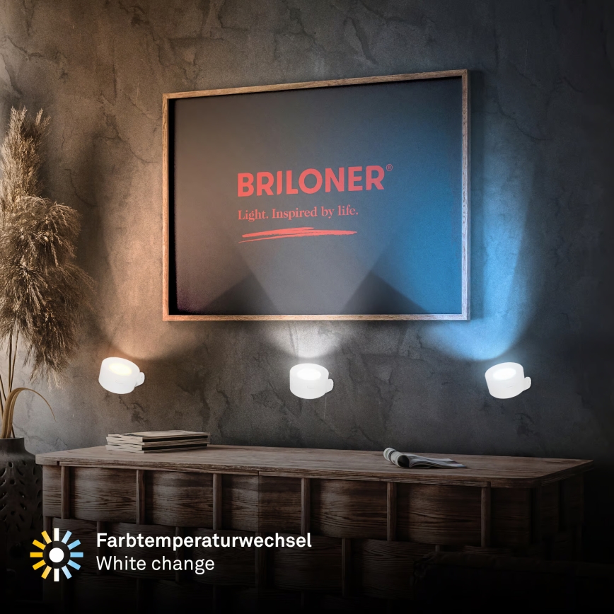 Briloner 3896016 - Himennettävä ladattava LED-seinävalaisin TARI LED/1,6W/5V 1500 mAh valkoinen