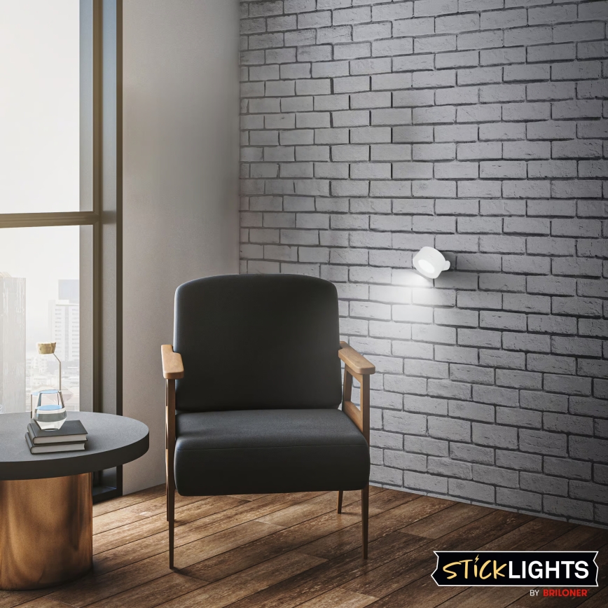 Briloner 3896016 - LED-himmennettävä ladattava seinävalaisin TARI LED/1,6 W/5 V 1500 mAh valkoinen