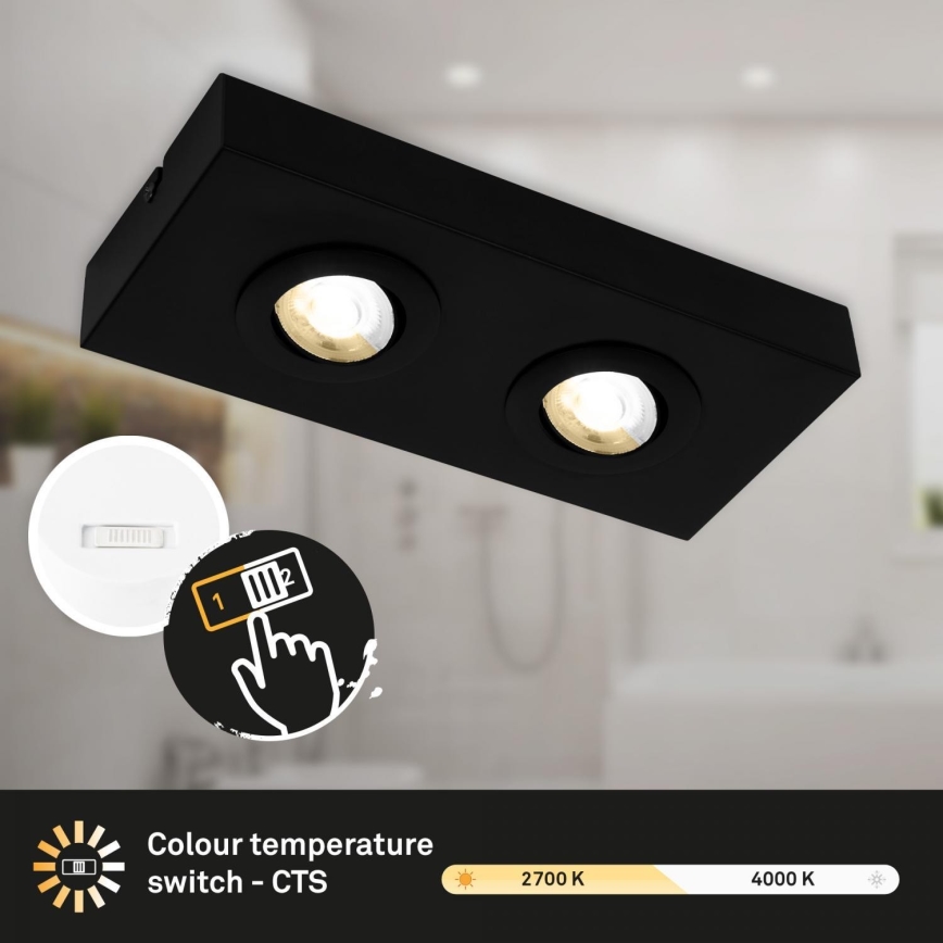 Briloner 3996025 - LED-kohdevalaisin CTS 2xLED/4W/230V 2700/4000K musta