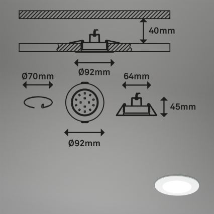 Briloner - SARJA 3x RGBW himmennettävä kylpyhuoneen alasvalaisin LED/4,8W/230V 3000-6500K IP65 + kaukosäädin