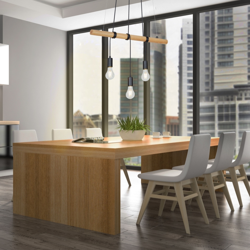 Briloner 4015035 - Kattokruunu johdossa 3xE27/25W/230V kumipuu