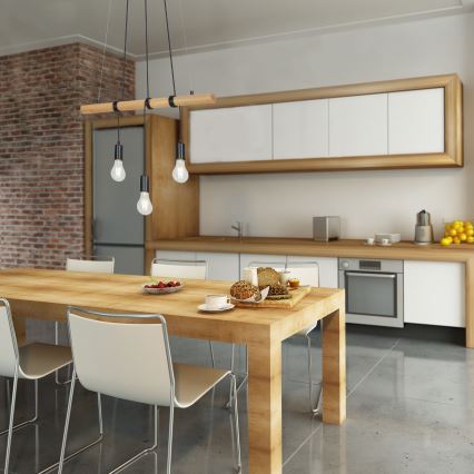 Briloner 4015035 - Kattokruunu johdossa 3xE27/25W/230V kumipuu