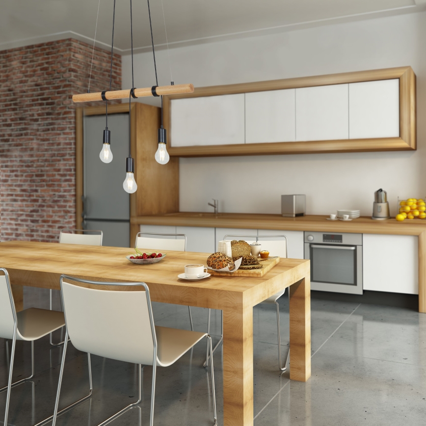 Briloner 4015035 - Kattokruunu johdossa 3xE27/25W/230V kumipuu