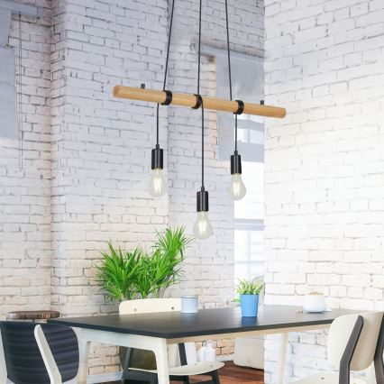 Briloner 4015035 - Kattokruunu johdossa 3xE27/25W/230V kumipuu