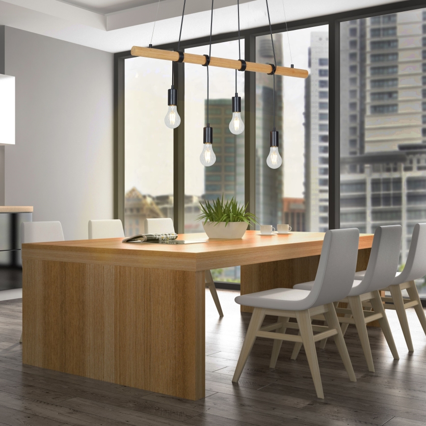 Briloner 4015045 - Kattokruunu johdossa 4xE27/25W/230V kumipuu