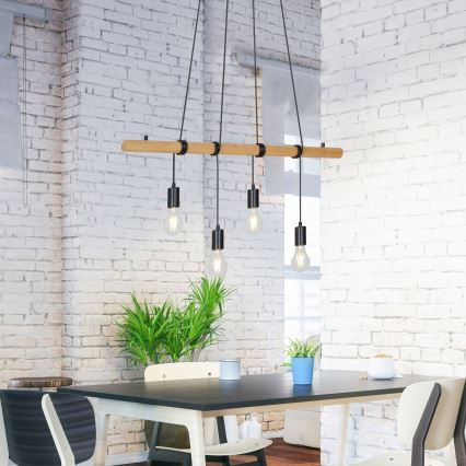 Briloner 4015045 - Kattokruunu johdossa 4xE27/25W/230V kumipuu