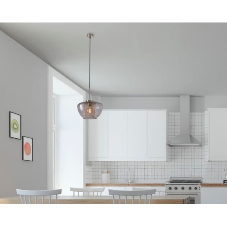 Briloner 4016-014 - Kattokruunu johdossa SEVENTIES 1xE27/40W/230V läpinäkyvä