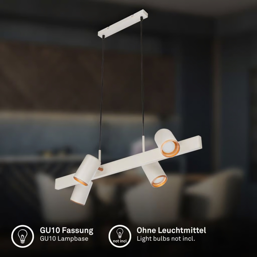 Briloner 4058044 - riippuvalaisin vaijerilla ERA 4xGU10/10W/230V kermanvärinen